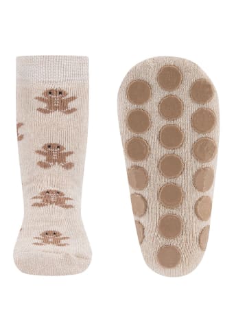 ewers Stoppersocken ABS Lebkuchenmänner in beige meliert