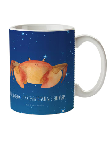 Mr. & Mrs. Panda Pott Sternzeichen Krebs mit Spruch in Sternenhimmel Blau