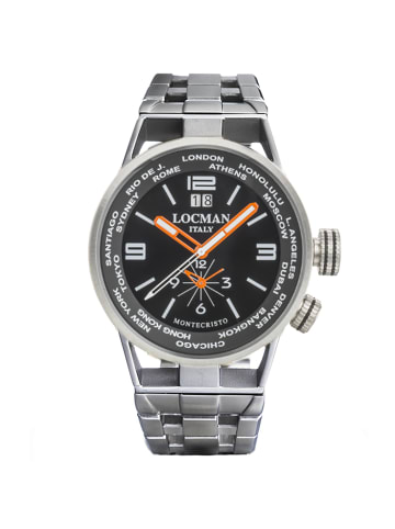 Locman Herrenuhr "Montecristo World Dual Time" in Schwarz