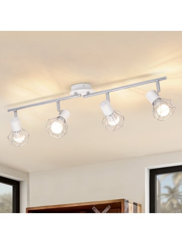 ZMH Deckenleuchte in Weiß 4-flammige E14 Vintage Deckenspots Metall