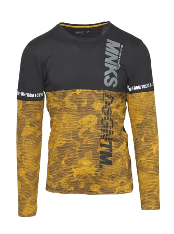 KOROSHI Langarm T-Shirt in gelb