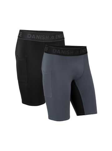 DANISH ENDURANCE Sporthose Compression Shorts in Black/Grey