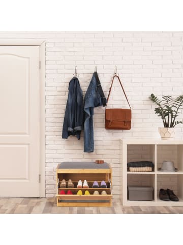 relaxdays Schuhbank - (B)63 x (H)49 x (T)29,5 cm