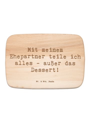Mr. & Mrs. Panda Schneidebrett Spruch Ehepartner Dessert mit Spruch in Transparent