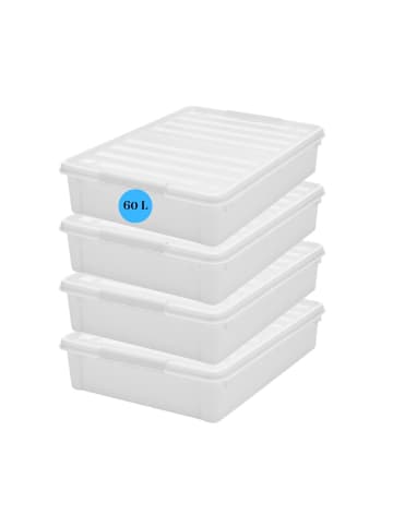 SmartStore 4er-Set Aufbewahrungsbox Bedroller Transparent 60L