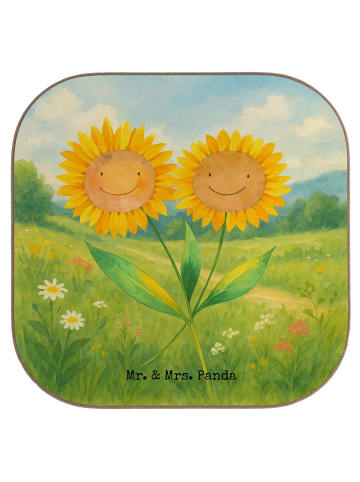 Mr. & Mrs. Panda Untersetzer für Gläser Blume Sonnenblume Design... in Weiß