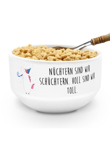 Mr. & Mrs. Panda Müsli Schüssel Einhorn Party mit Spruch in Weiß