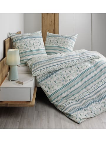 Janine Feinbiber Baumwoll Bettwäsche Davos in türkis grün