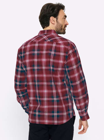 WITT WEIDEN Langarm-Hemd in dunkelrot-kariert