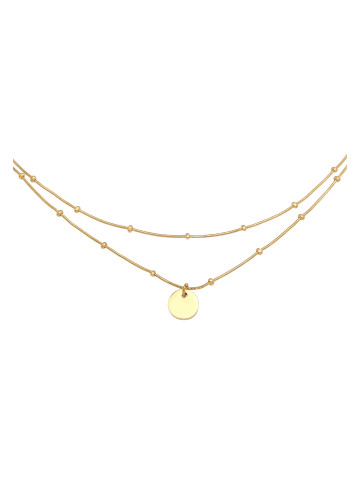 Elli Halskette 925 Sterling Silber Geo, Kreis, Plättchen in Gold