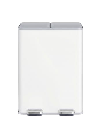 SONGMICS Mülleimer Pary in Mattweiß - (B)37.7 x (H)66.9 x (T)47.6 cm - 2 x 30 L