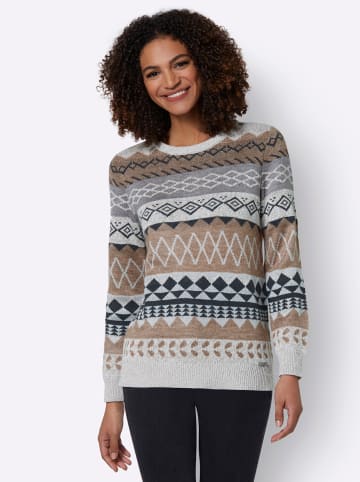 WITT WEIDEN Langarm-Pullover in sesam-braun-gemustert