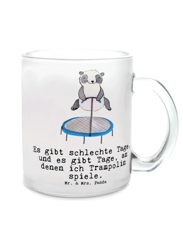 Mr. & Mrs. Panda Kaffeetasse Panda Trampolin springen mit Spruch in Transparent