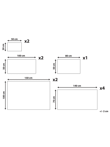 Beliani 11er-Set Handtuch ATAI in Rosa