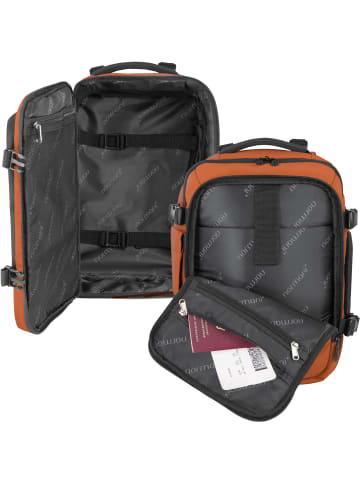 normani Erweiterbarer Handgepäck-Rucksack mit Flaschentasche in Orange