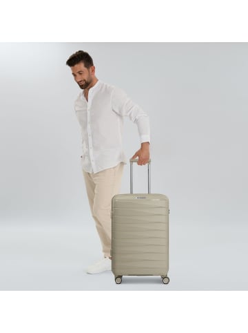 Franky London 4 Rollen Trolley M 65 cm mit Dehnfalte beige