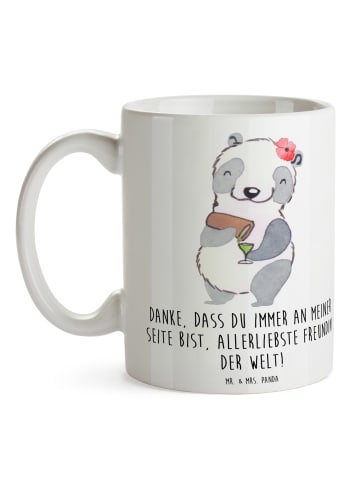 Mr. & Mrs. Panda Tasse Beste Freundin mit Spruch in Weiß