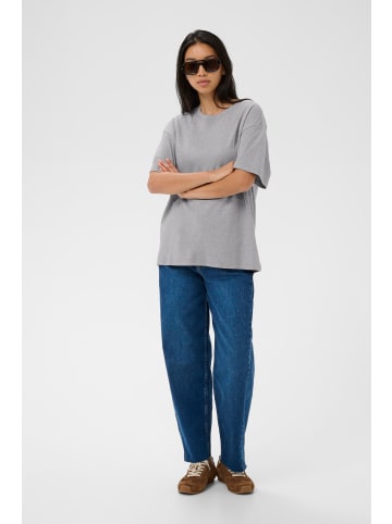 PART TWO T-Shirt kurzarm JaminaPW Oversize fit in Medium Grey Melange