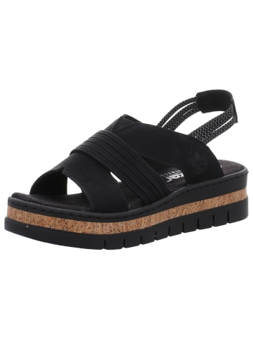 rieker Keilsandalette in schwarz