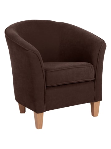 58 aufm Kessel SESSEL Karine Bezug Veloursstoff Buche natur / braun