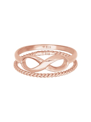 Elli Ring 925 Sterling Silber Infinity, Ring Set, Twisted in Rosegold