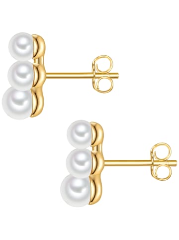 Valero Pearls Perlen-Ohrstecker aus Sterling Silber mit Süßwasser-Zuchtperle in gelbgold