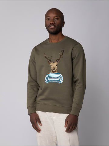 wat? Apparel Sweatshirt Hirsch in Khaki
