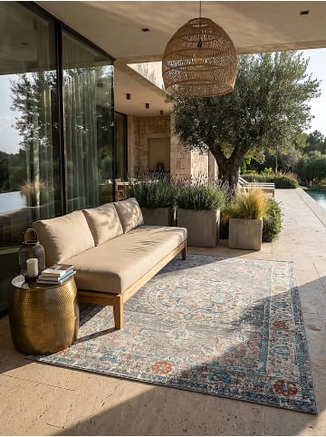 KADIMA DESIGN Outdoor-Teppich Orientalisch pflegeleicht Balkon Terrasse Outdoor Garten in Grau