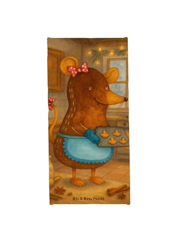 Mr. & Mrs. Panda sporthandtuch Maus Kekse Design ohne Spruch in Eisblau