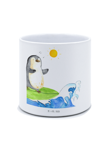 Mr. & Mrs. Panda Pflanzenkübel groß Pinguin Surfer ohne Spruch in Weiß