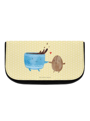 Mr. & Mrs. Panda Schminktasche Kaffee Bohne ohne Spruch in Gelb Pastell