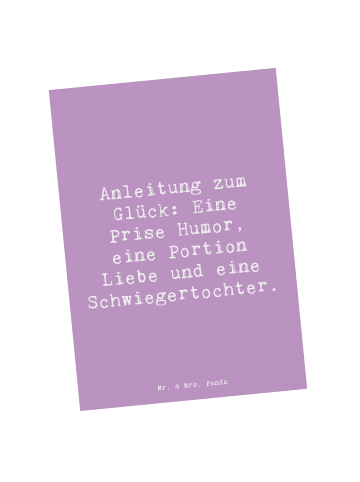 Mr. & Mrs. Panda Postkarte Spruch Humor Liebe Schwiegertochter m... in Lavendeltraum