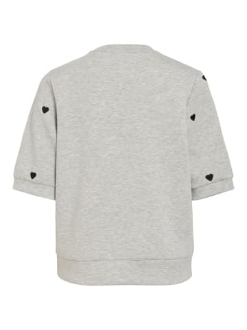 Vila Sweatshirt mit kurzen Ärmeln in Light Grey Melange1