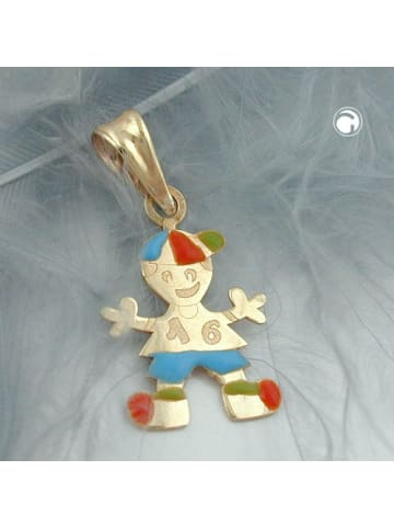 Gallay Anhänger 14x10mm 9Kt GOLD in mehrfarbig