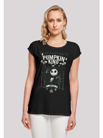 F4NT4STIC Extended Shoulder T-Shirt Disney Nightmare Before Christmas King Jack in schwarz