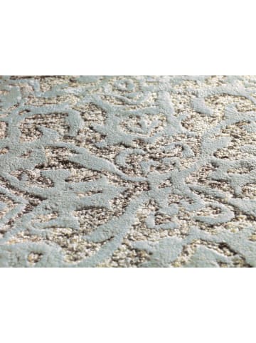 Arte Espina Wohnzimmer Teppich – Kurzflorteppich Damast 8067 120 x 180 cm in grau - mint - rechteckig