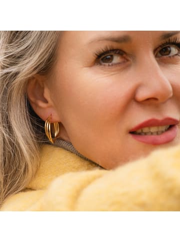 Adeliás Damen Ohrringe – Creole aus Edelstahl in silber