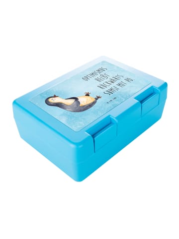 Mr. & Mrs. Panda Snackbox Pinguin Lachen mit Spruch in Eisblau