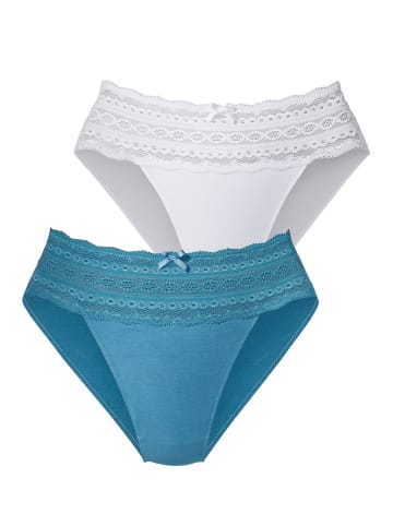 PETITE FLEUR High-Waist-Slip in blau+weiß