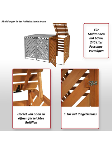 MCW XL 1er-/2er-Mülltonnenverkleidung Erweiterung J44, Braun