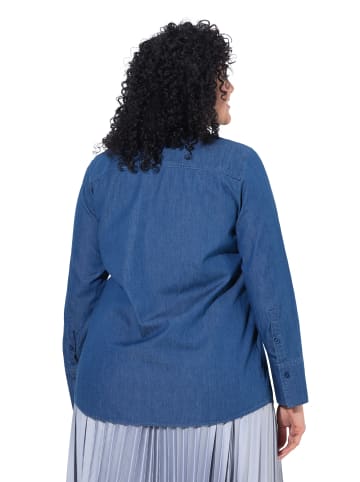 Ulla Popken Bluse in mid blue denim