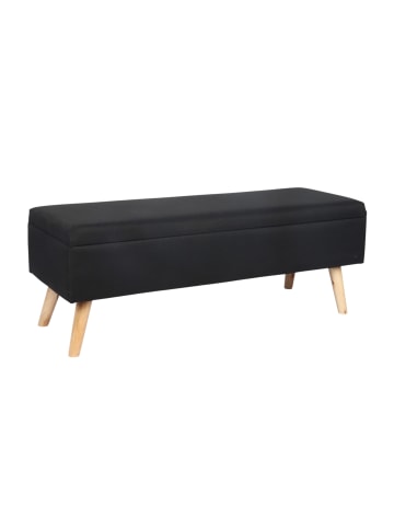 relaxdays Sitzbank in Schwarz  - (B)110 x (H)40 x (T)40 cm