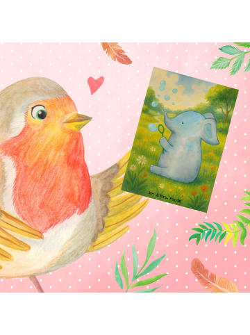 Mr. & Mrs. Panda Klappkarte Elefant Seifenblasen Design ohne Spruch in Weiß