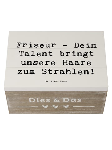 Mr. & Mrs. Panda Erinnerungsbox Spruch Friseur Talent mit Spruch in Weiß
