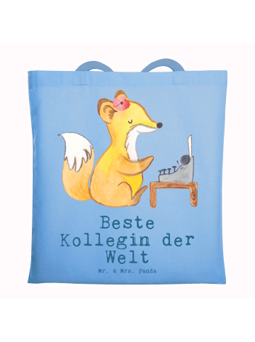 Mr. & Mrs. Panda Tragetasche Fuchs Beste Kollegin der Welt mit S... in Sky Blue