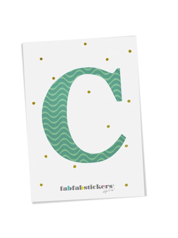 Fabfabstickers Buchstabe "C" aus Stoff in Green-Mix zum Aufbügeln