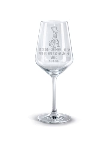 Mr. & Mrs. Panda Glas Rotwein Giraffe Zufrieden mit Spruch in Transparent
