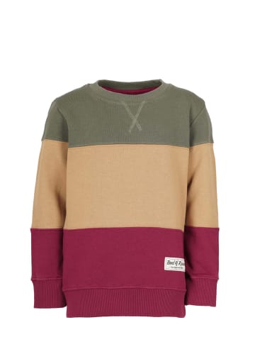 Band of Rascals Sweat " 3c Block " in olive-bordeaux