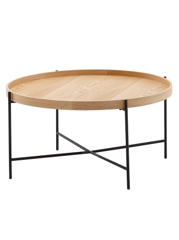 KADIMA DESIGN Couchtisch 78x78x40 cm Sofatisch Holz / Metall Wohnzimmertisch Eiche,