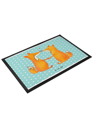Mr. & Mrs. Panda Schmutzmatte Füchse Liebe ohne Spruch in Türkis Pastell